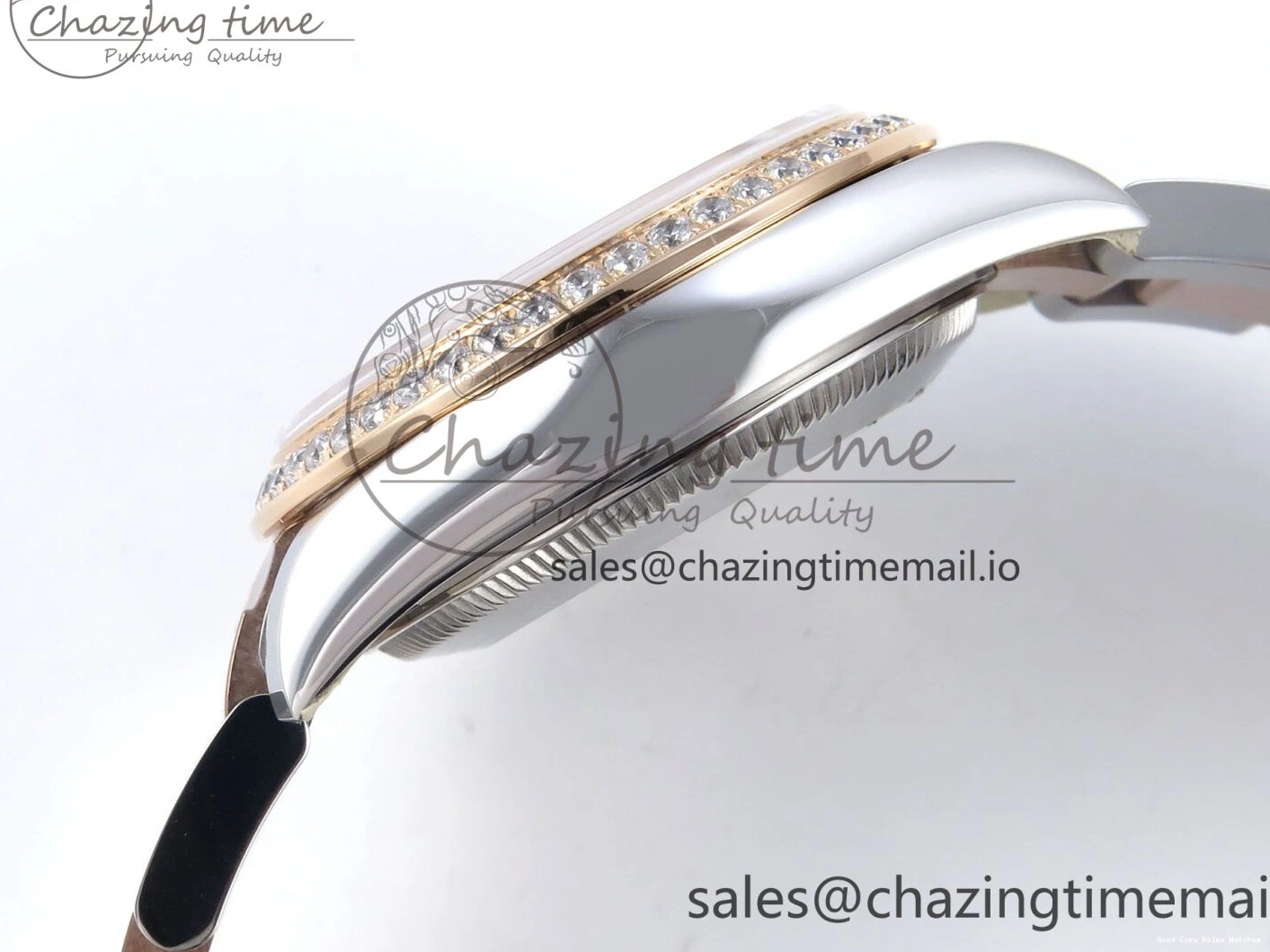 AAA Replica Watches 31 Oyster Dial 904L ETA Diamonds Bezel on RG WrinkleFree Best Diamonds Bracelet DateJust 278381RBR 373 Brown Steel ARF 1:1 SS Edition 1225